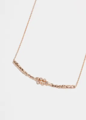 14k Gold 6 Diamond Cluster Necklace in Rose Gold