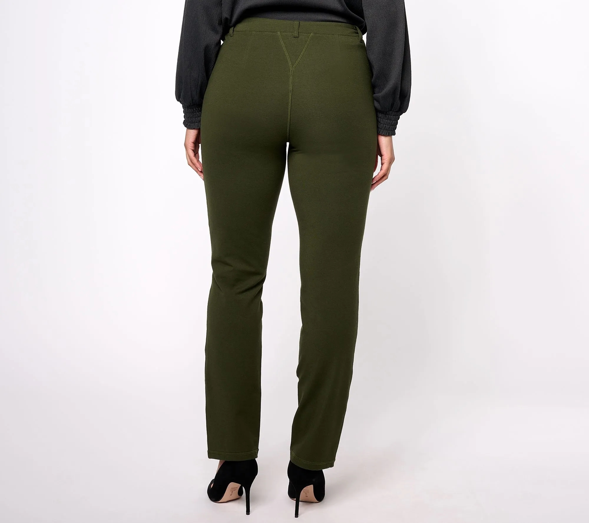 "As Is" Women with Control Petite Tummy Control Patch Pocket Pant