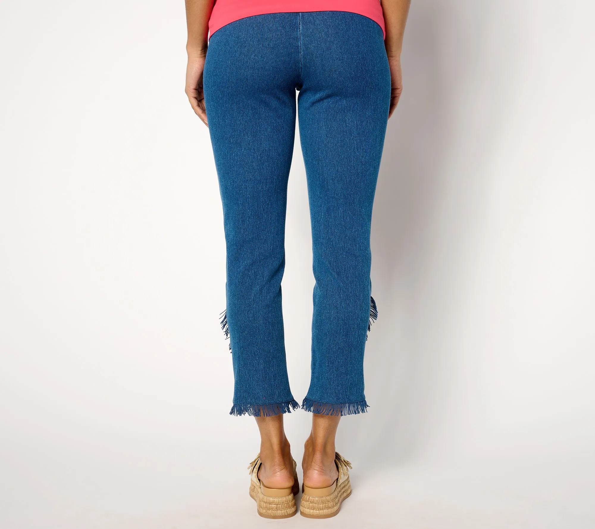 "As Is" Women With Control Tummy Control Petite Prime Denim Crop Pant