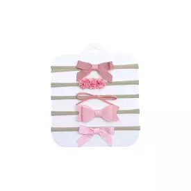 5-Piece Assorted Tiny Headband Set in Rose Dreams