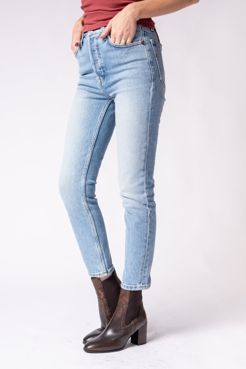 90s Ankle Crop Jeans in Hazey Indigo