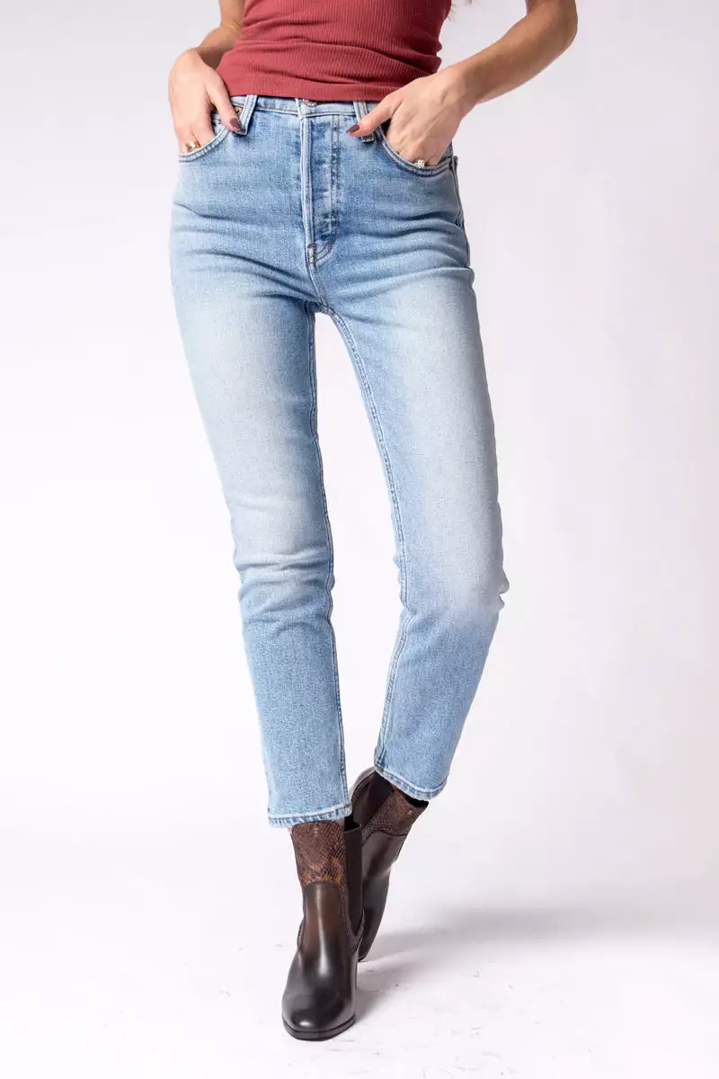 90s Ankle Crop Jeans in Hazey Indigo