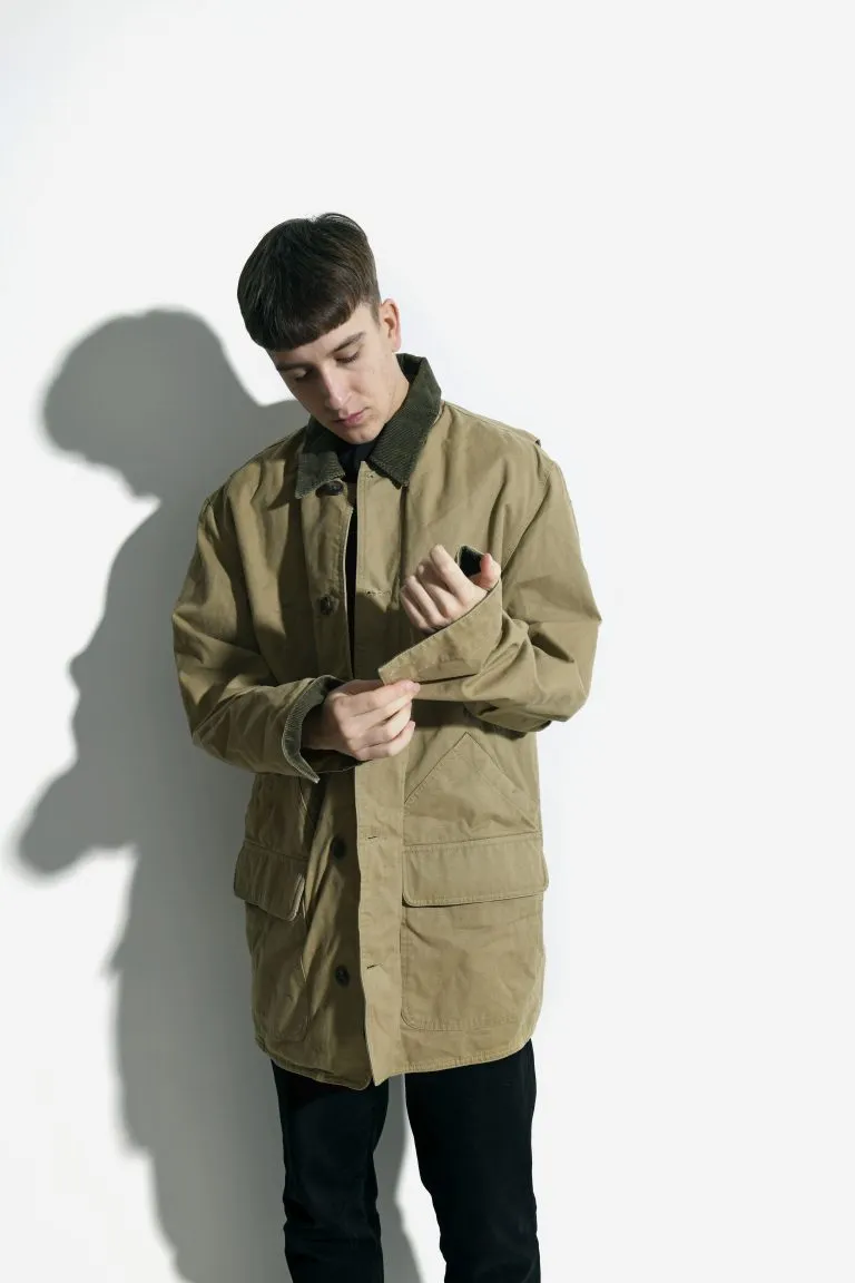 90s retro coat mens beige