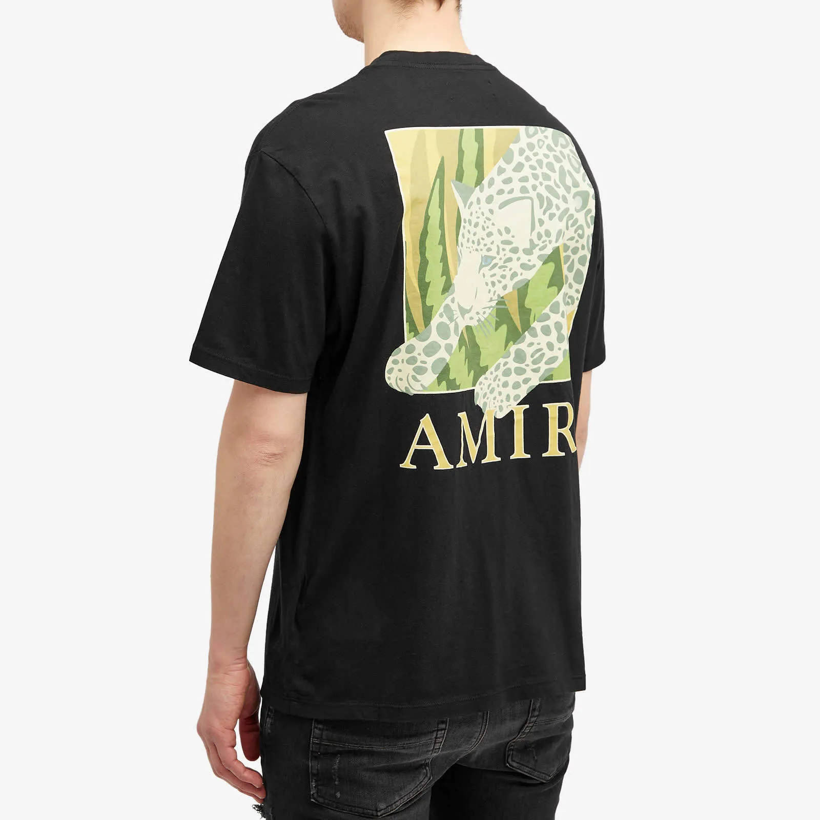 AMIRI  |Crew Neck Leopard Patterns Street Style Cotton Short Sleeves