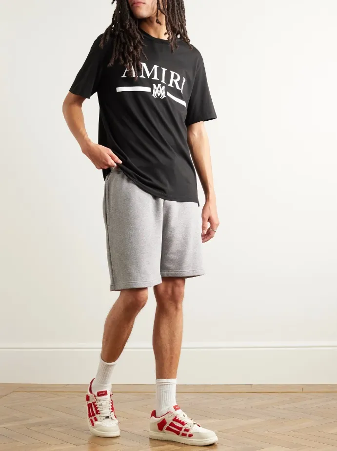 AMIRI  |Crew Neck Street Style Cotton Short Sleeves Logo