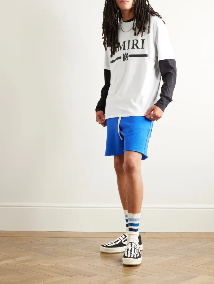 AMIRI  |Crew Neck Street Style Cotton Short Sleeves Logo