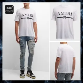 AMIRI  |Crew Neck Unisex Street Style Cotton Short Sleeves Oversized