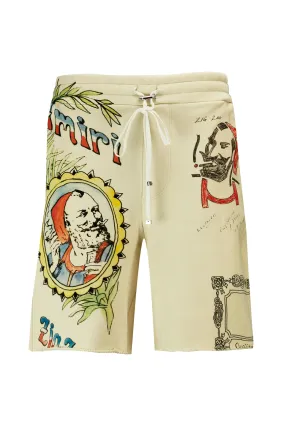 Amiri Graphic Printed Drawstring Shorts