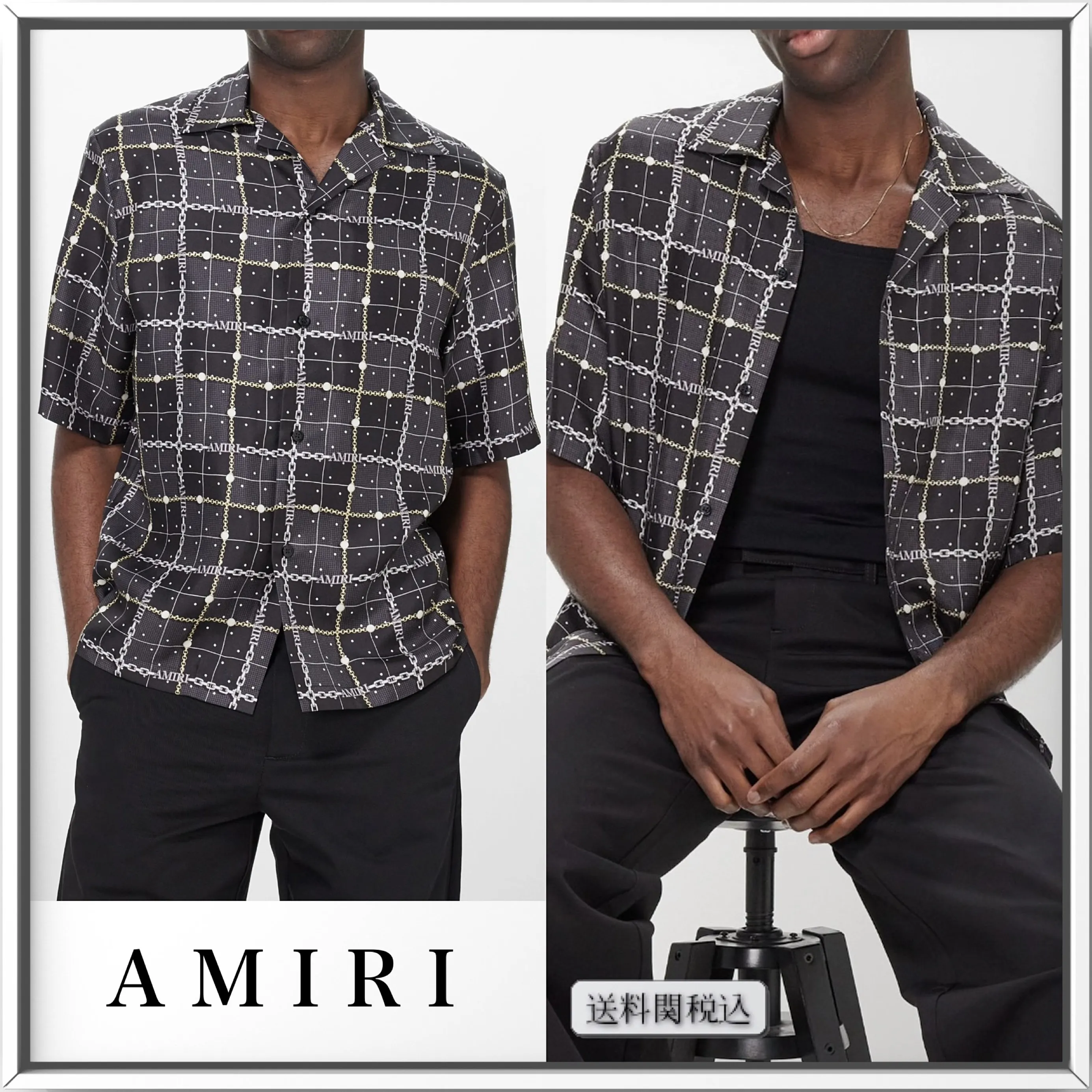 AMIRI  |Silk Street Style Short Sleeves Logo Shirts