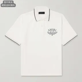 AMIRI  |Street Style Cotton Short Sleeves Logo Polos