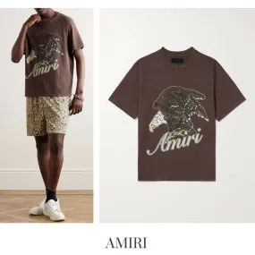 AMIRI  |Street Style Cotton Short Sleeves Logo T-Shirts