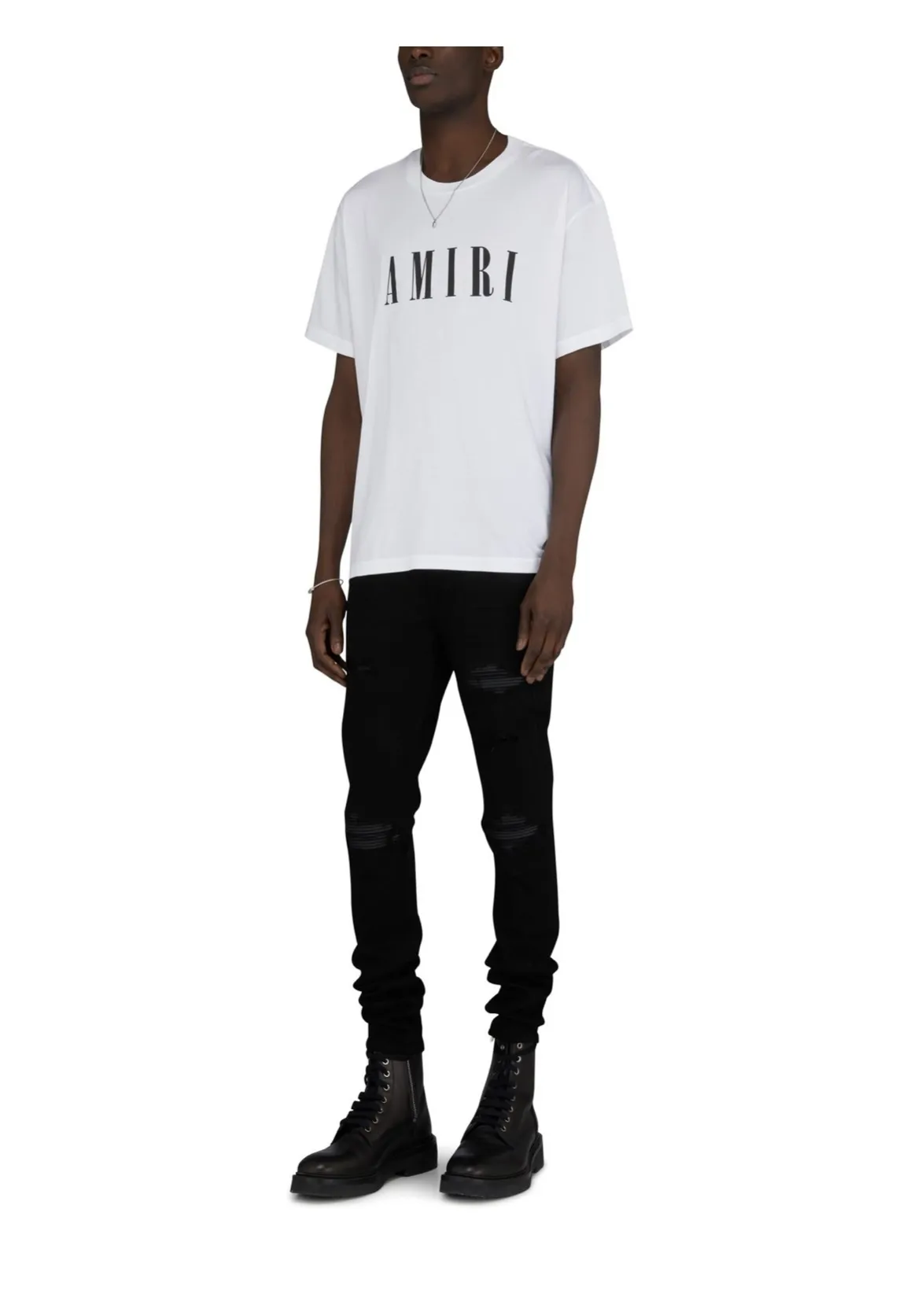 AMIRI  |Street Style U-Neck Plain Short Sleeves Logo T-Shirts