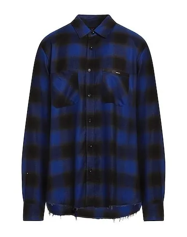 AMIRI  |Tartan Unisex Street Style Long Sleeves Leather Logo Shirts