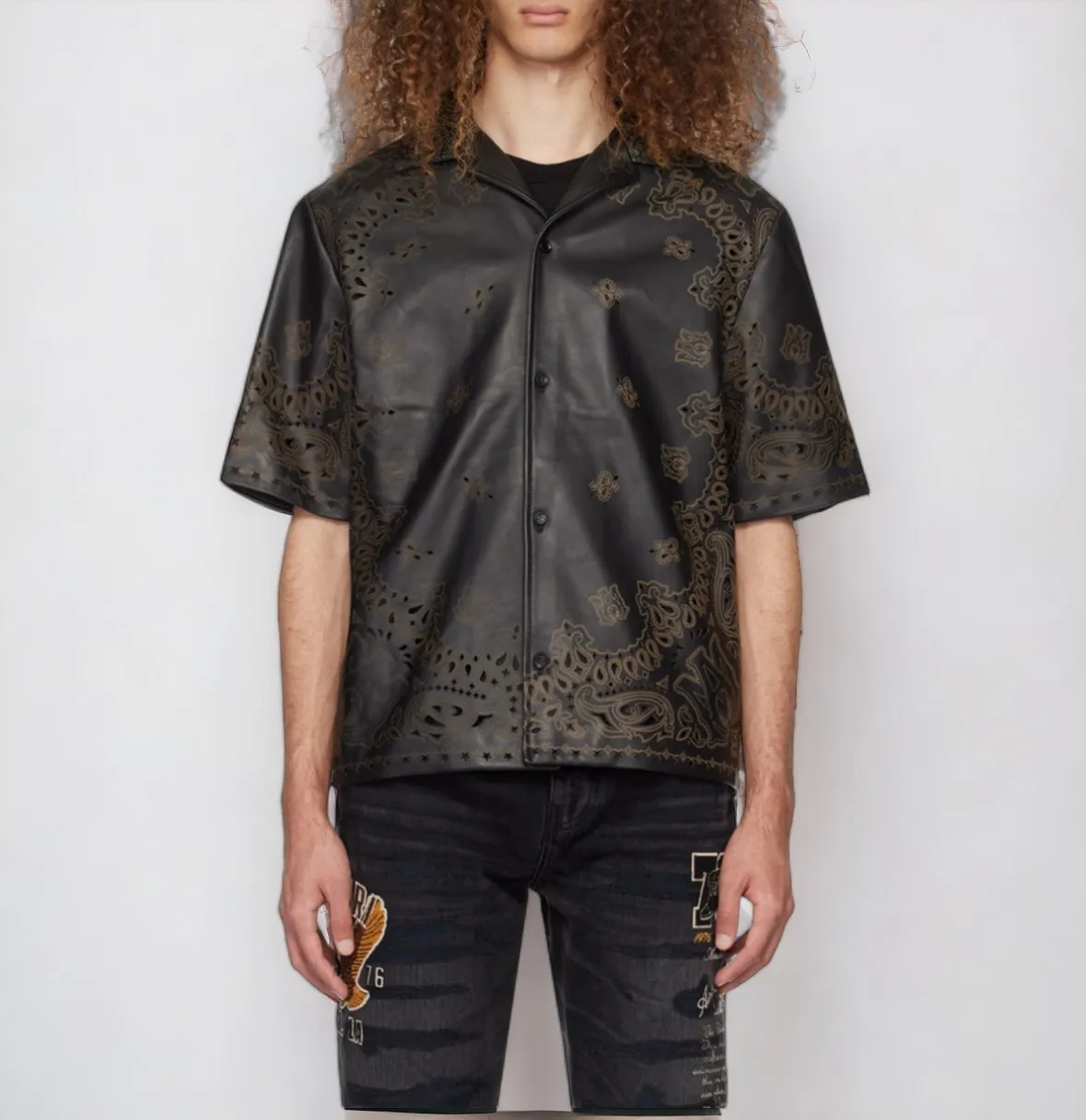 AMIRI  |Unisex Blended Fabrics Street Style Plain Short Sleeves