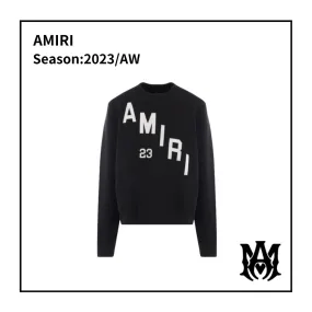 AMIRI  |Unisex Street Style U-Neck Long Sleeves Cotton Logo