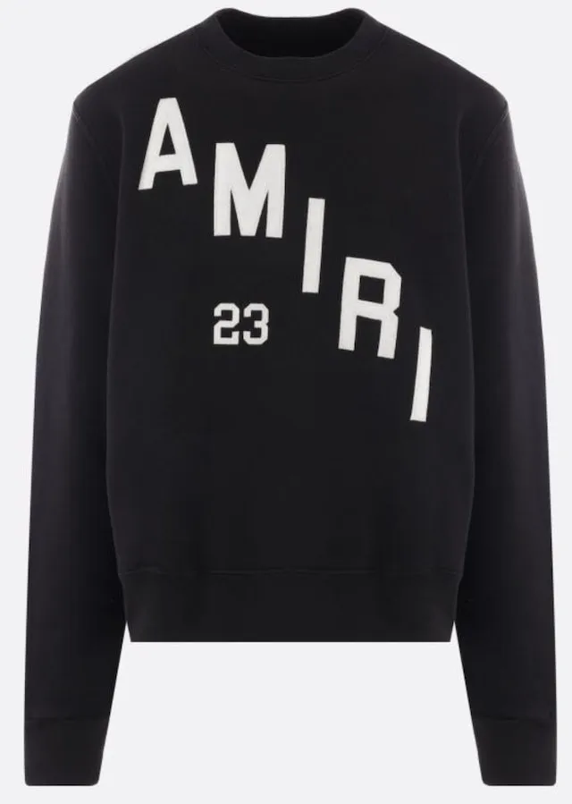 AMIRI  |Unisex Street Style U-Neck Long Sleeves Cotton Logo