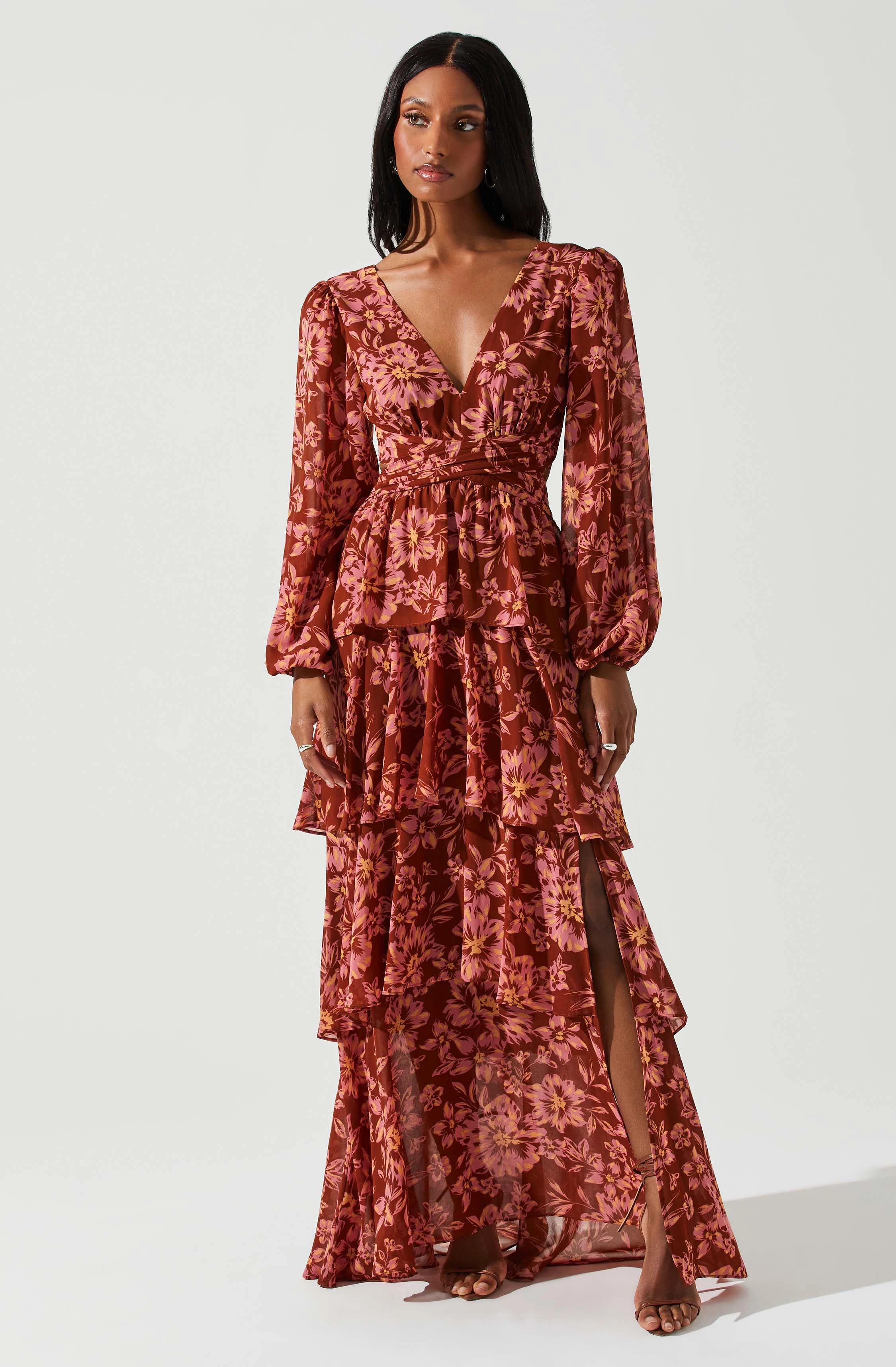 Anora Floral Tiered Maxi Dress