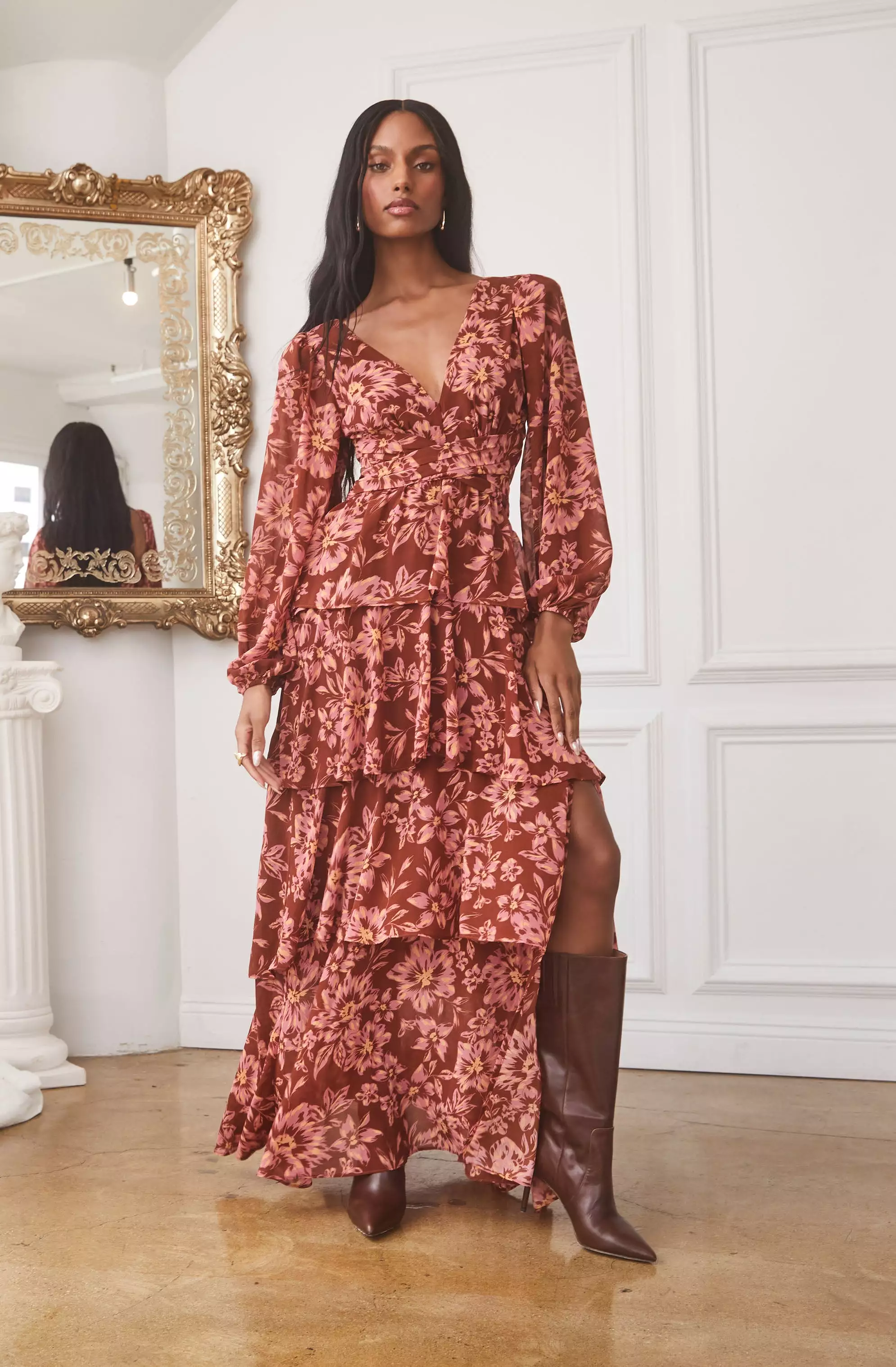 Anora Floral Tiered Maxi Dress