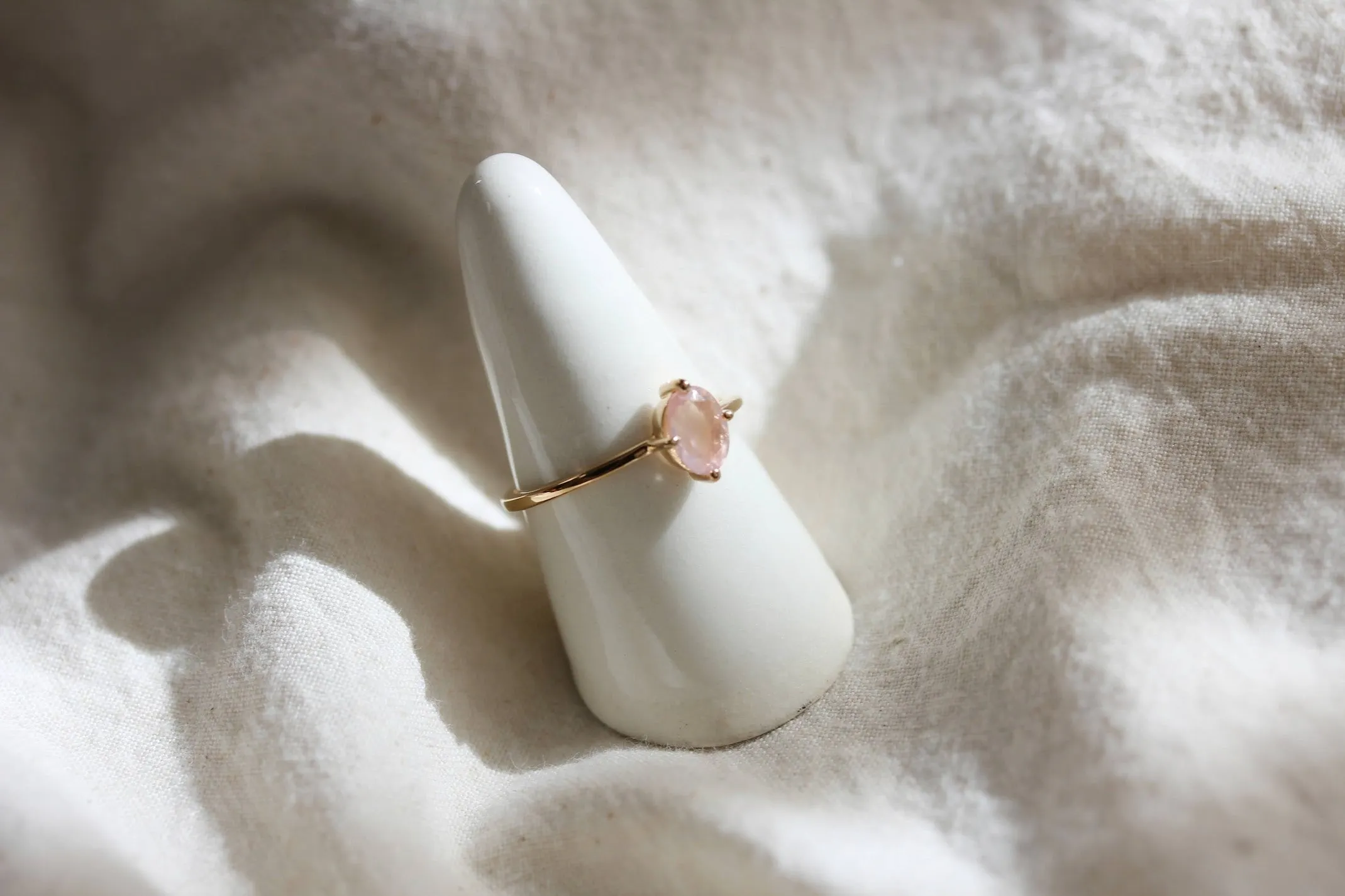 Ava Ring in Rose Quartz