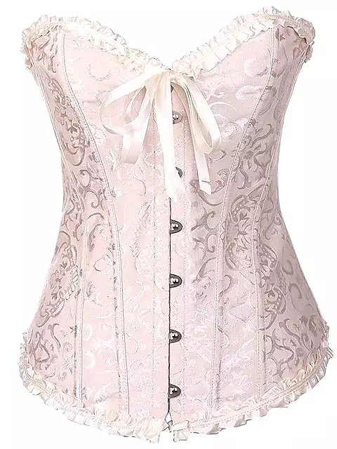 Bavarian Style Overbust Corset with Tummy Control and Push-Up Effect in Elegant Design