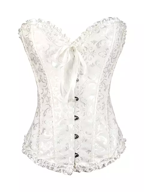 Bavarian Style Overbust Corset with Tummy Control and Push-Up Effect in Elegant Design