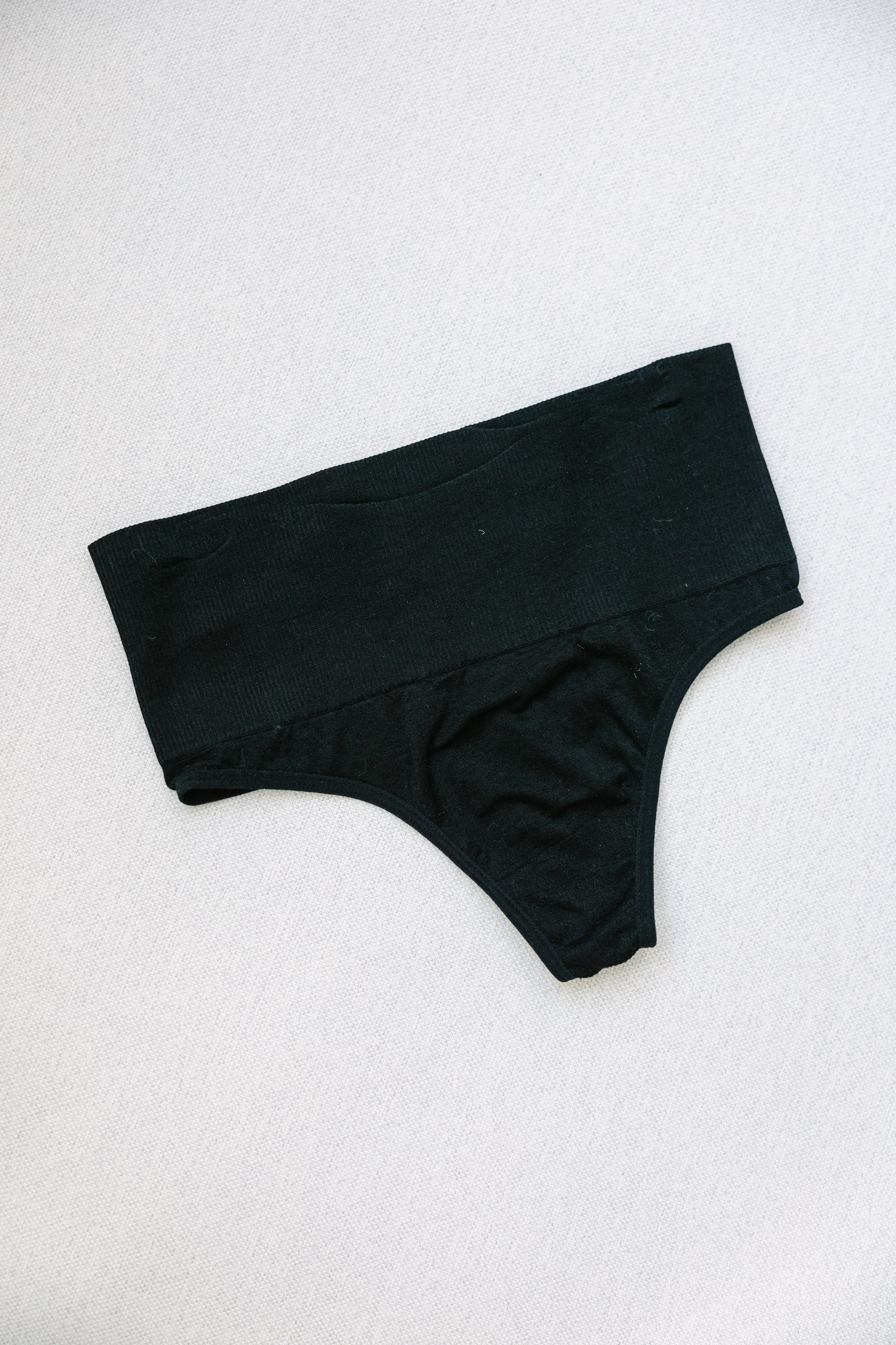 Black High Waist Tummy Control Thong