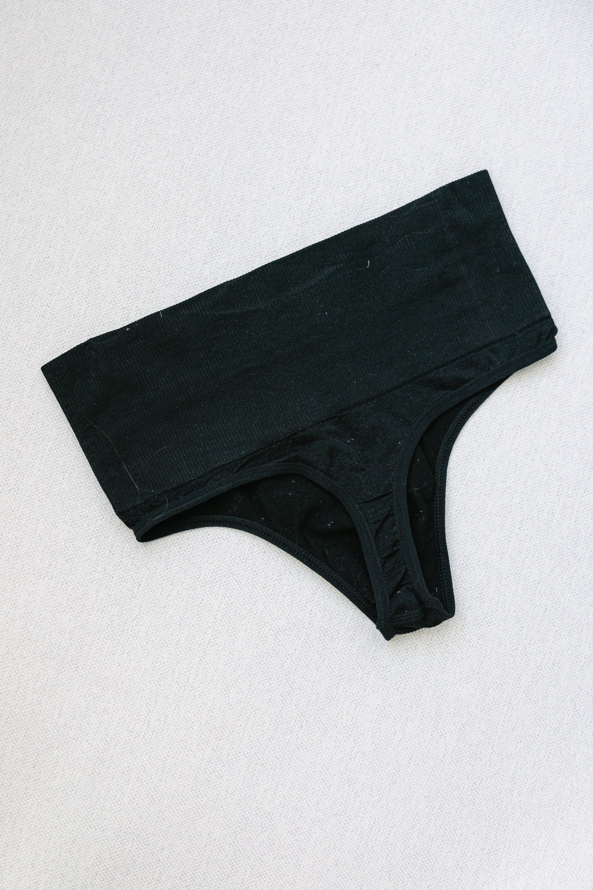 Black High Waist Tummy Control Thong