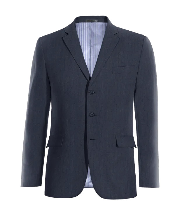  Blazer azul marino de lino esencial de 3 botones