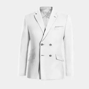  Blazer cruzada sin forro blanco nieve de lino