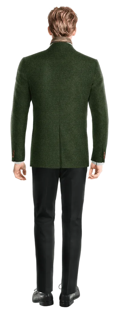  Blazer verde bosque de tweed herringbone esencial