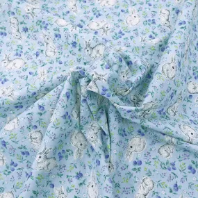 Blue Linen Look Cotton - Flopsy Rabbit