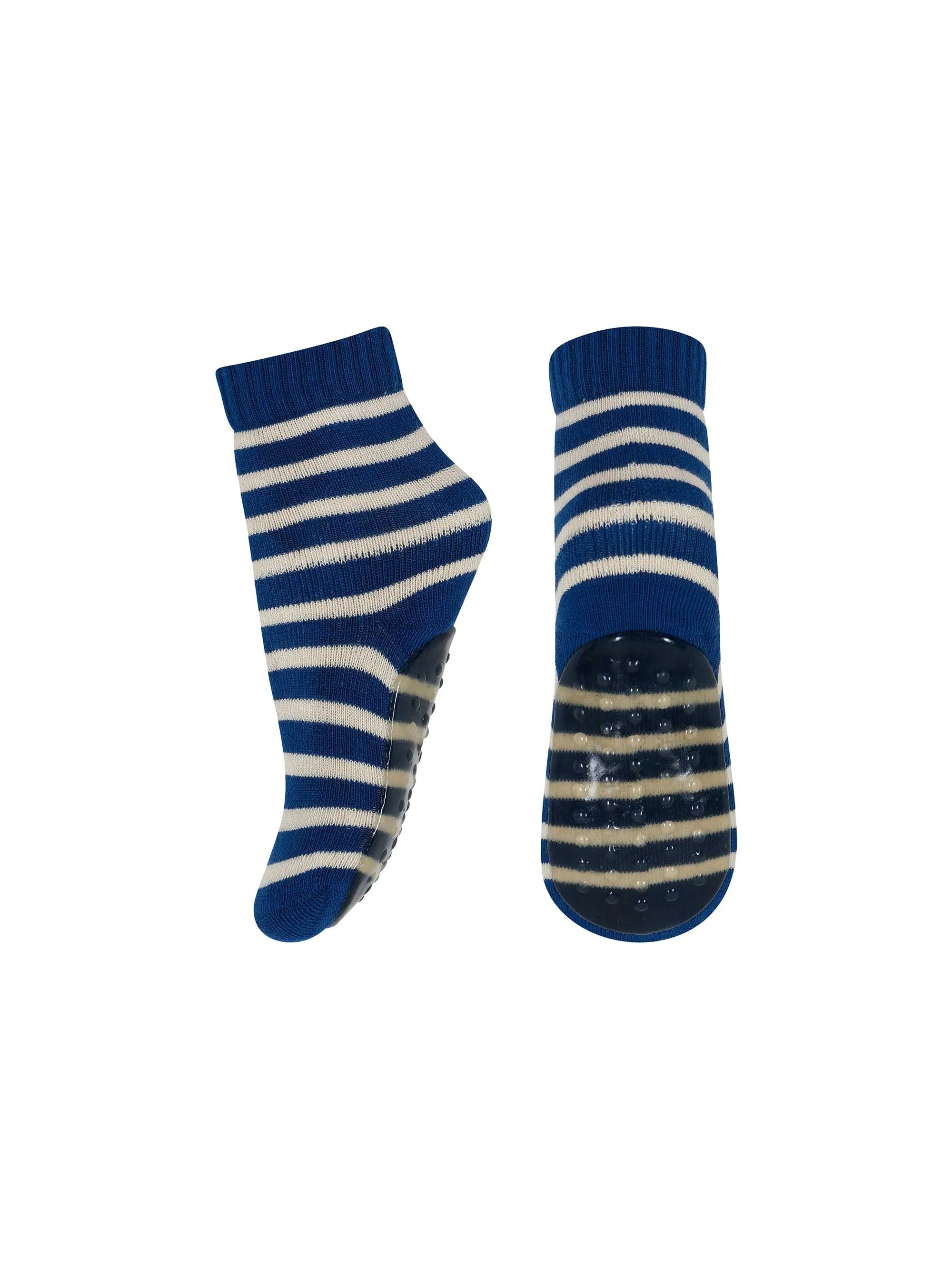 Blue Stripe Slipper Socks