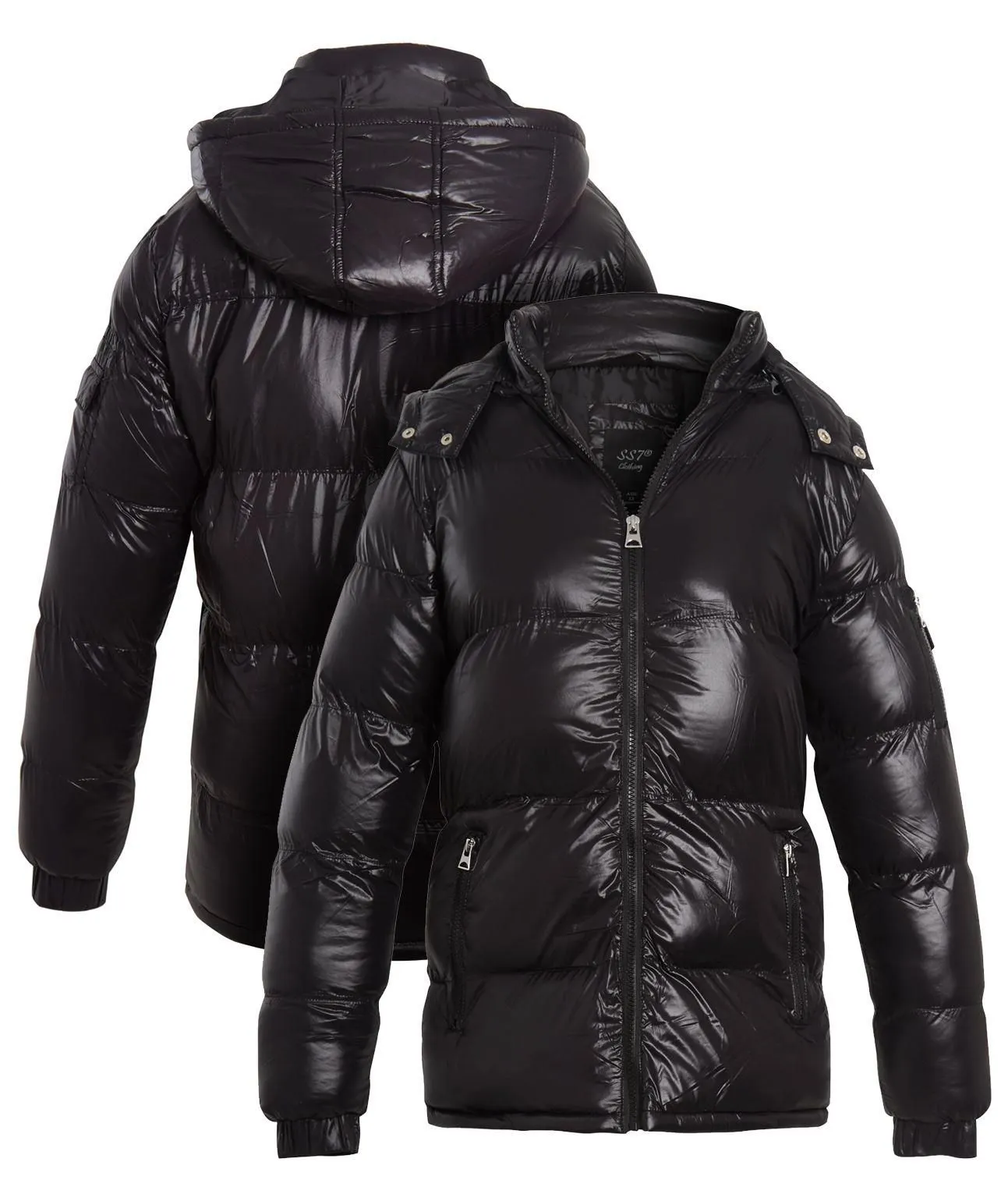 Boys Padded Mid Length Puffer Coat, Ages 7 to 13