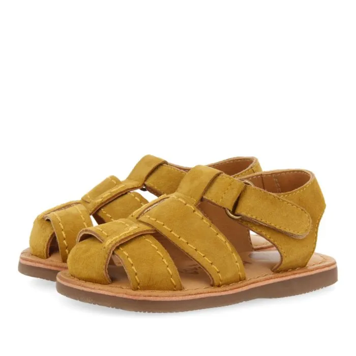 Cabixi boys mustard leather strappy sandals