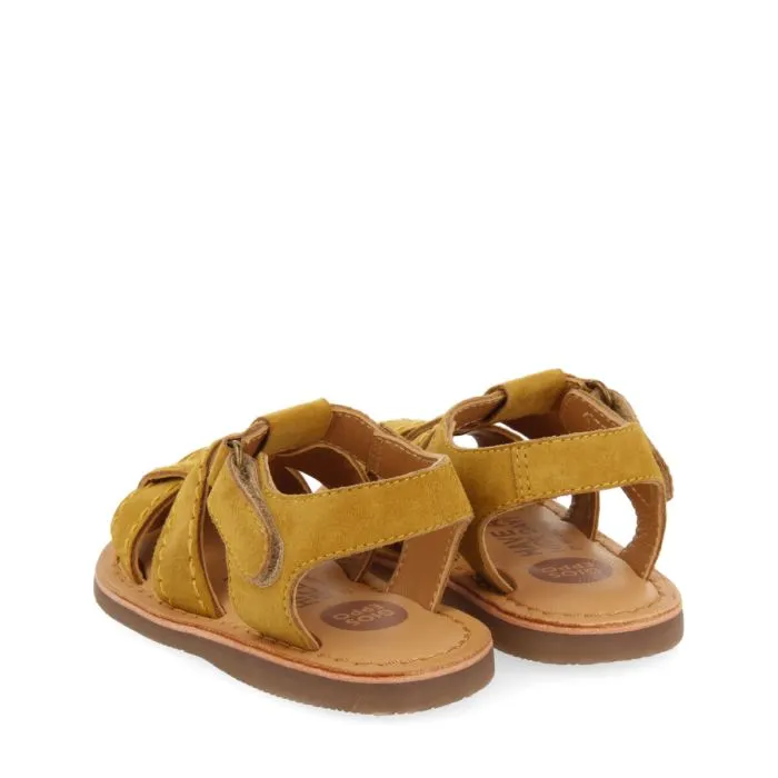 Cabixi boys mustard leather strappy sandals