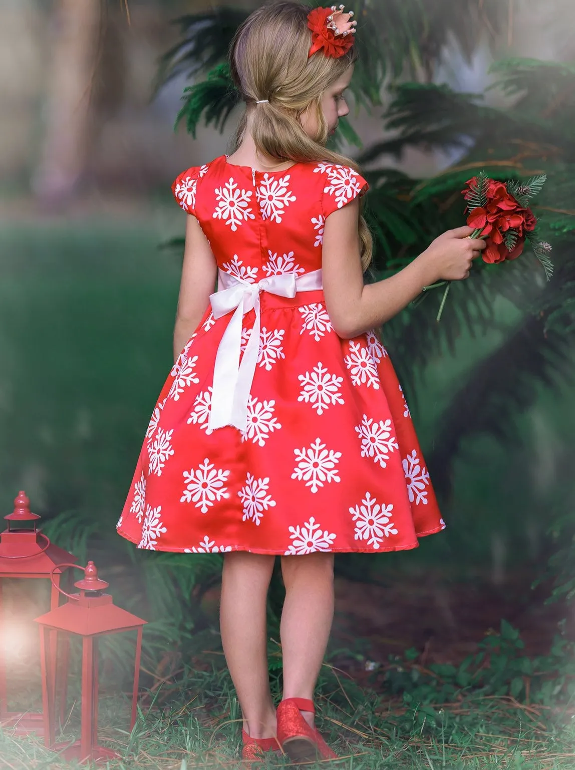 Cherry Snowflake Holiday Dress