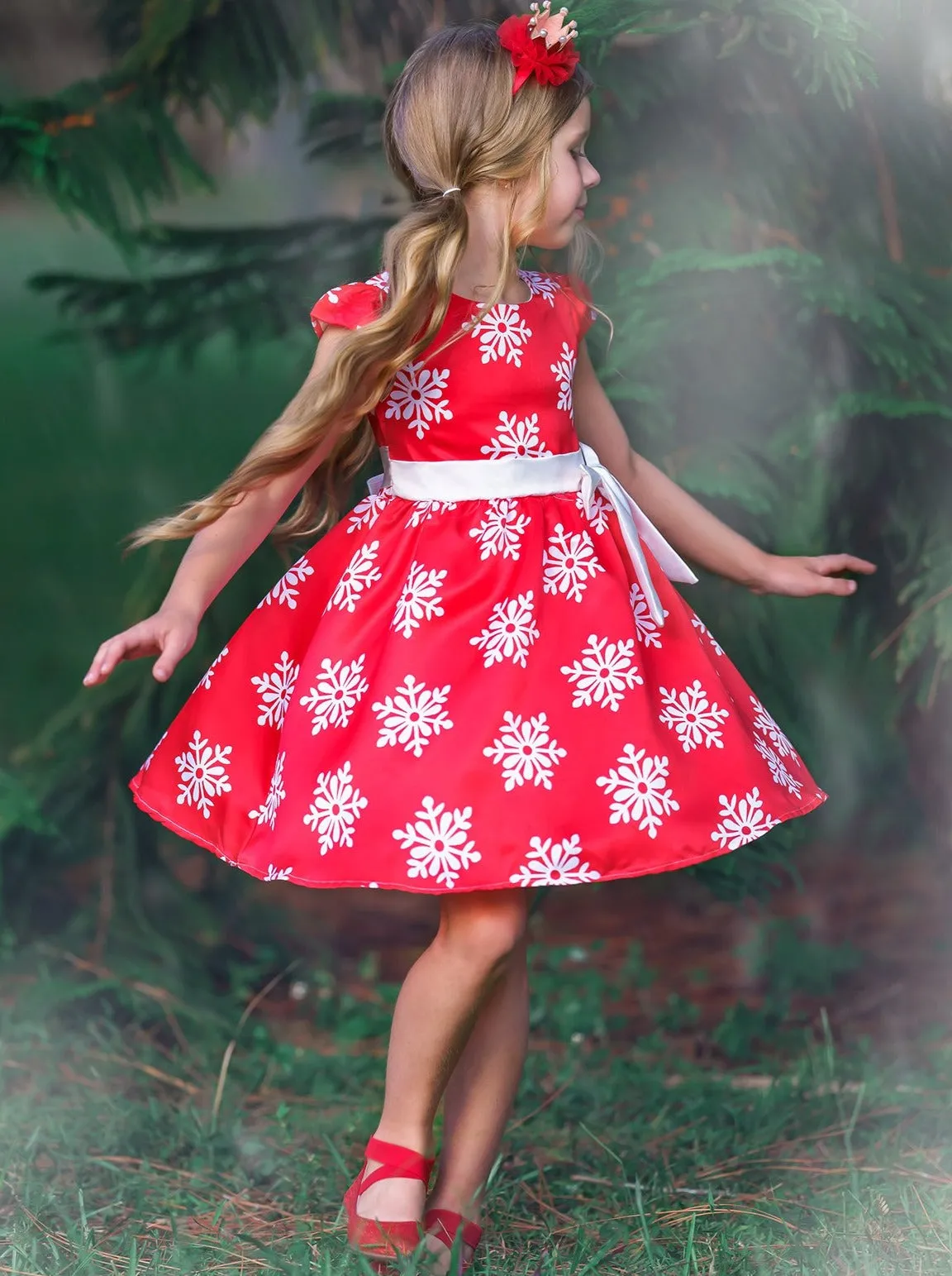 Cherry Snowflake Holiday Dress