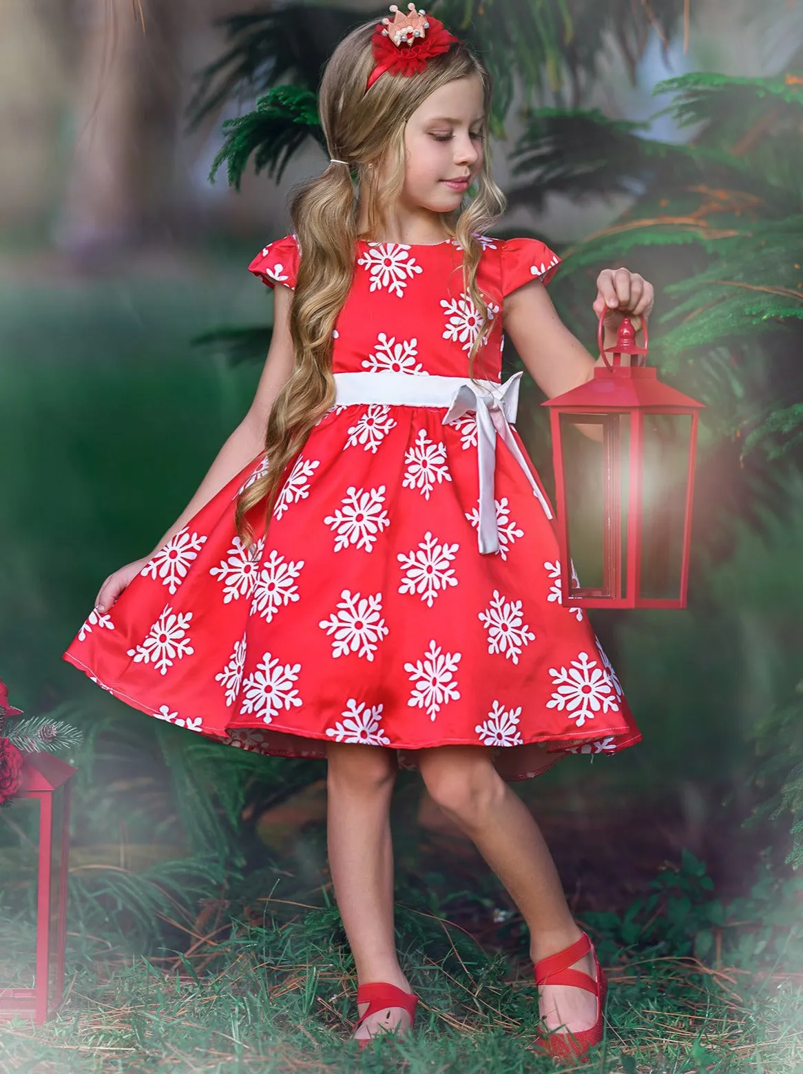 Cherry Snowflake Holiday Dress