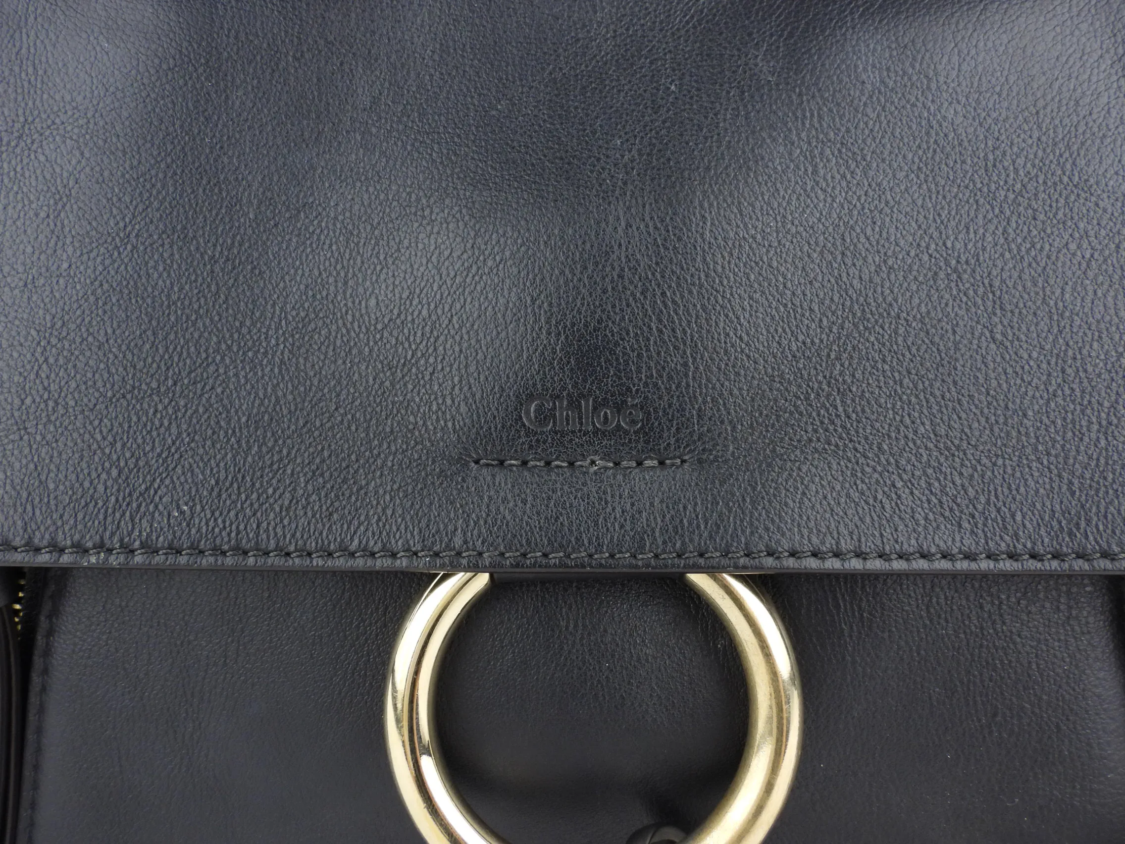 Chloe Black Leather Faye Day Two Way Crossbody Shoulder Bag