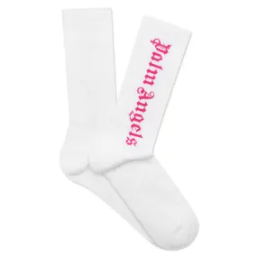 Classic Logo Socks - White/Fuchsia