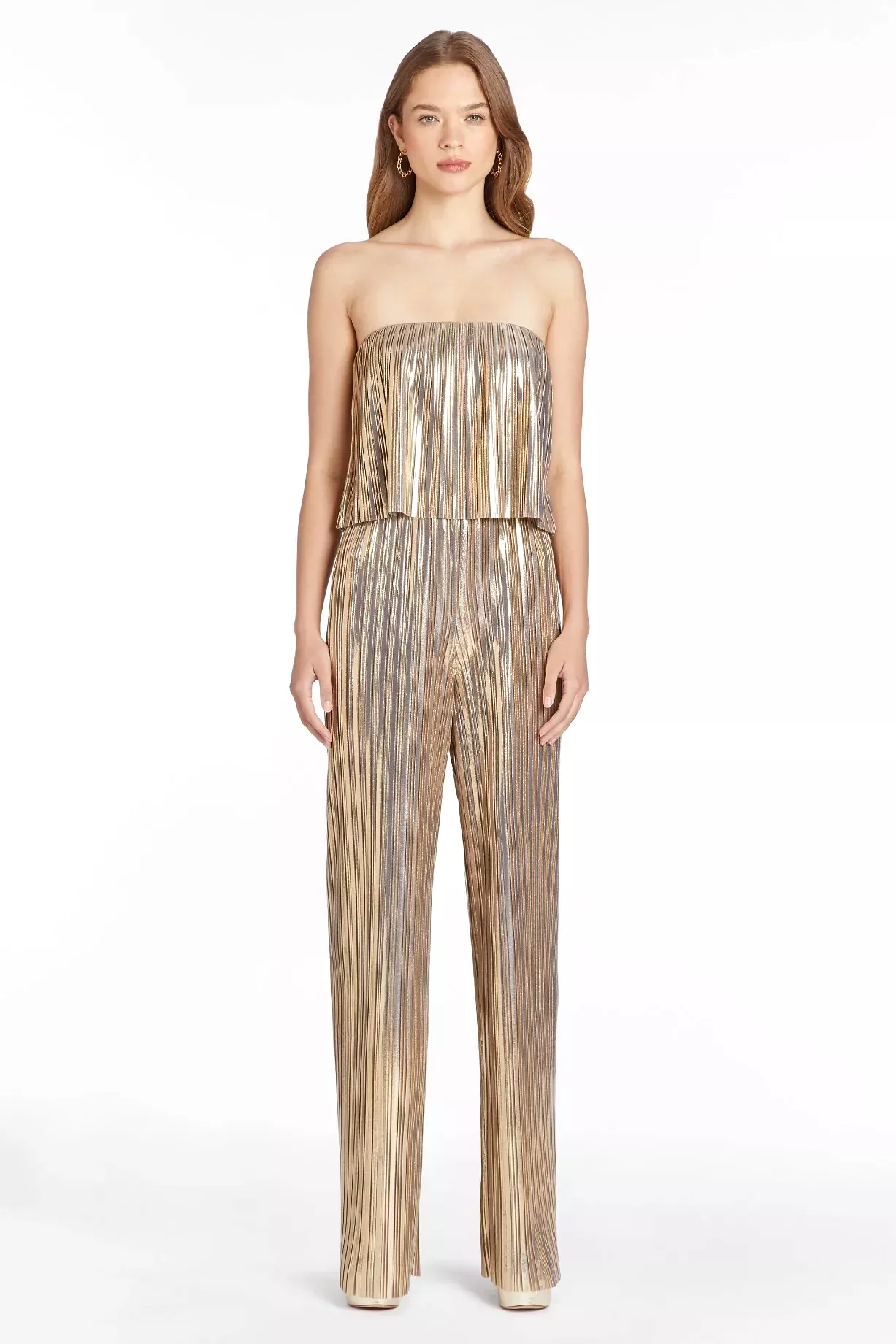 Collina Metallic Strapless Jumpsuit