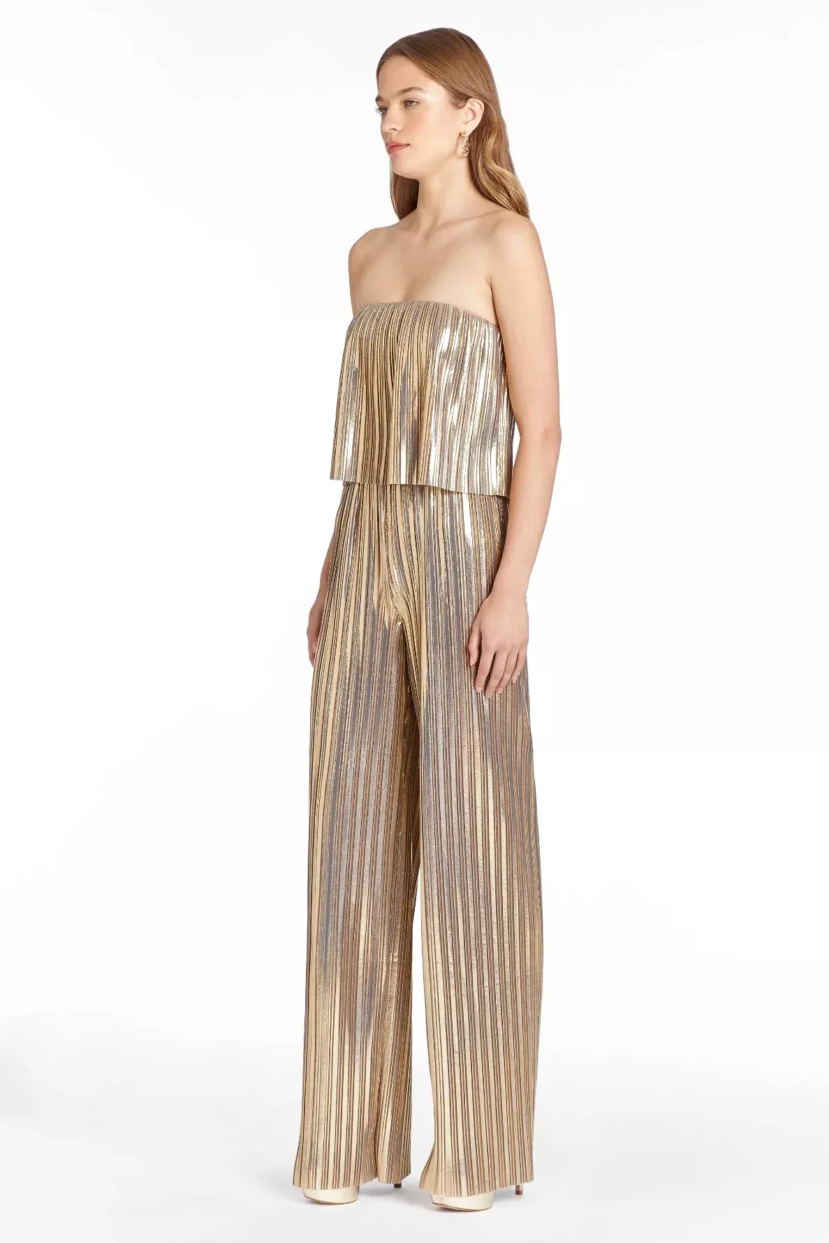 Collina Metallic Strapless Jumpsuit