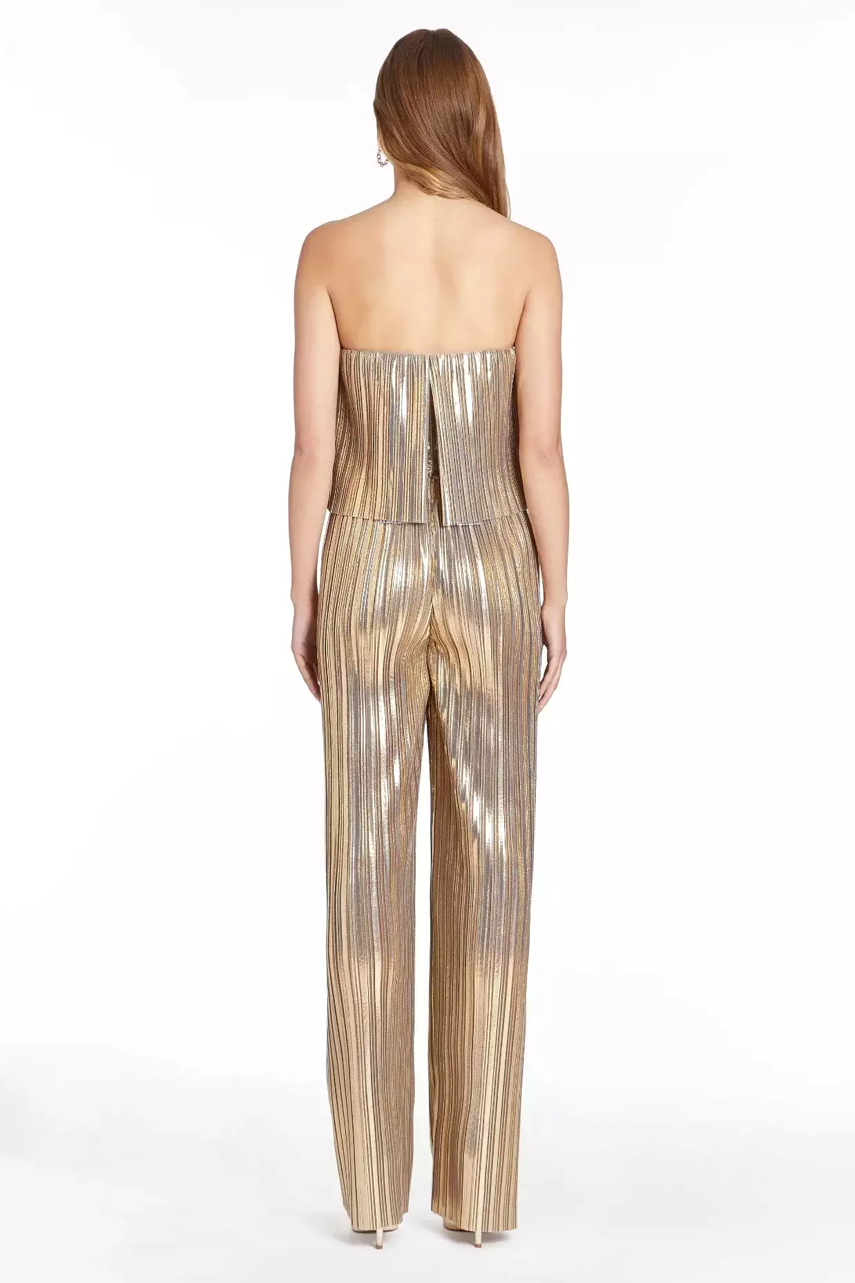 Collina Metallic Strapless Jumpsuit