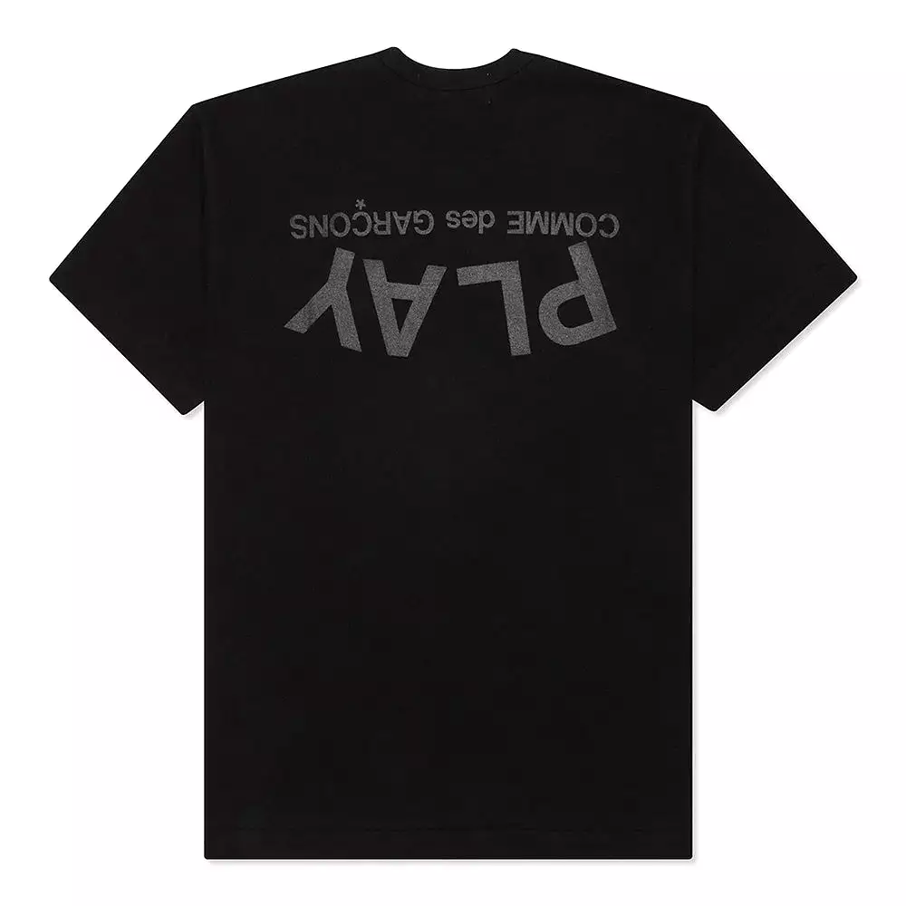 Comme des Garons PLAY Text Logo SS Tee