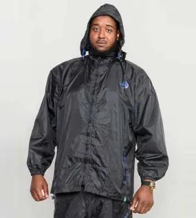 D555 Big Mens Black Packaway Weather Proof Rain Jacket (ZAC BLACK)