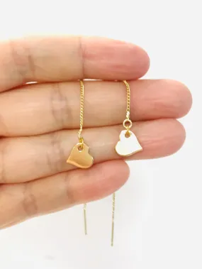 Dainty Heart Threader Earrings