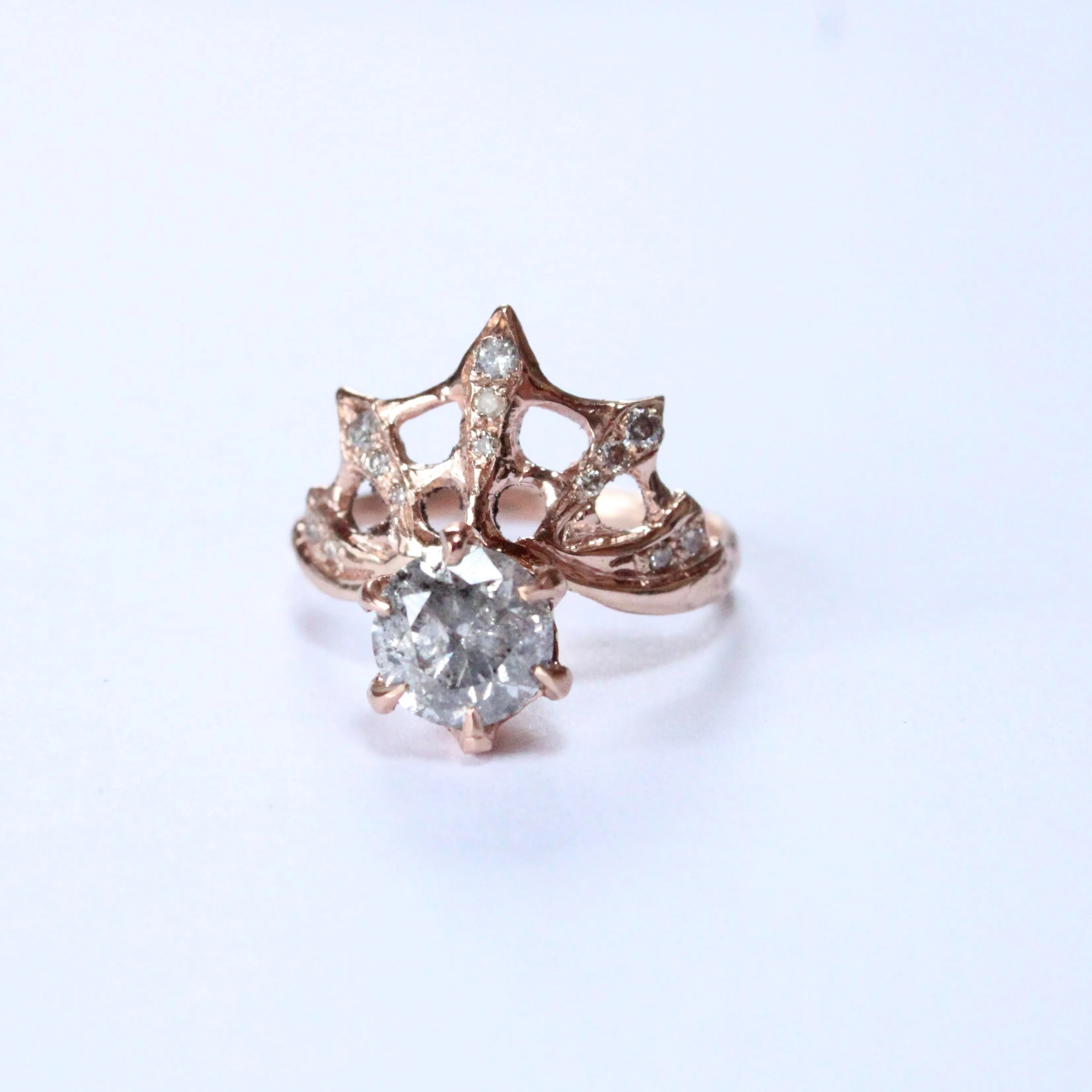 Diamond Web Ring In Rose Gold