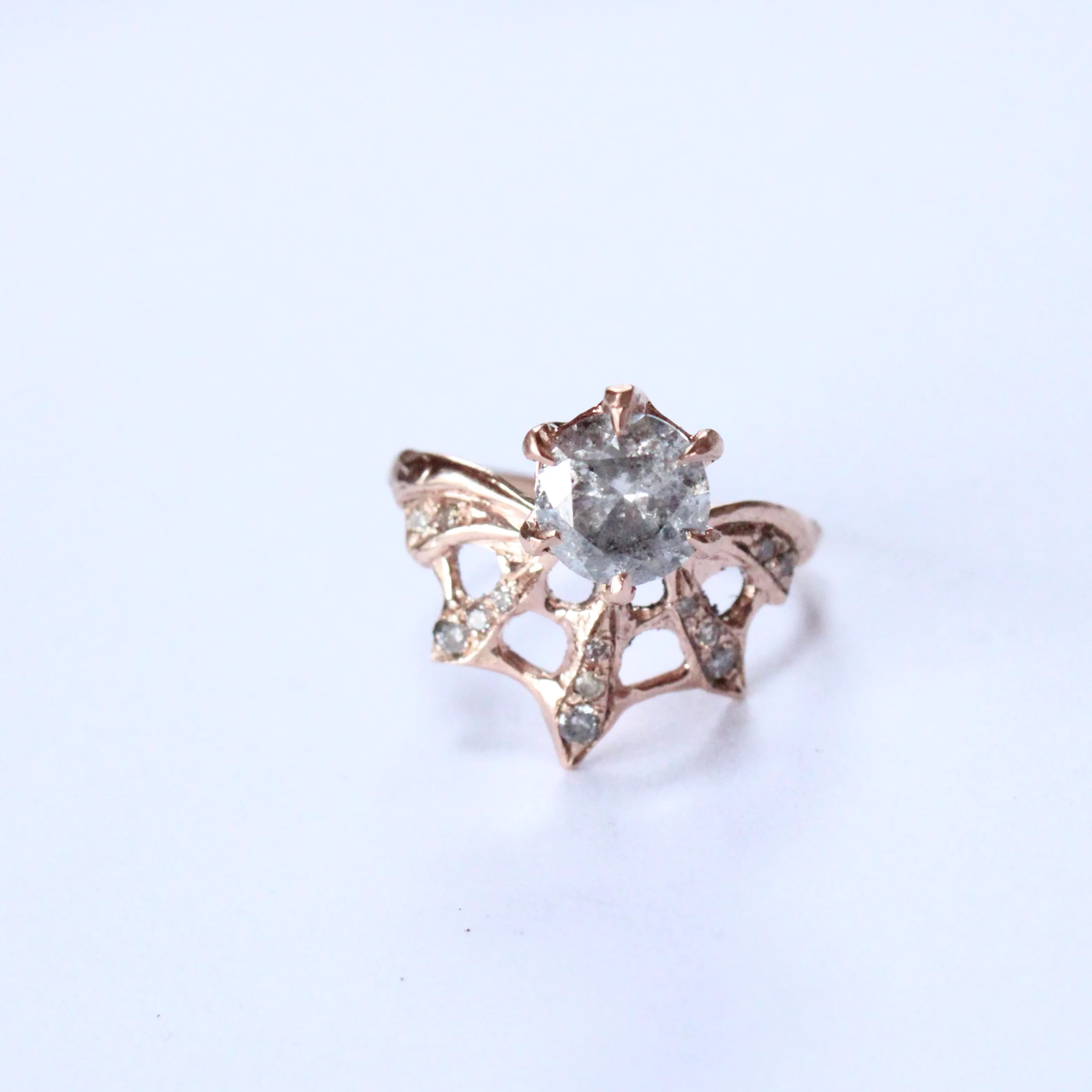 Diamond Web Ring In Rose Gold