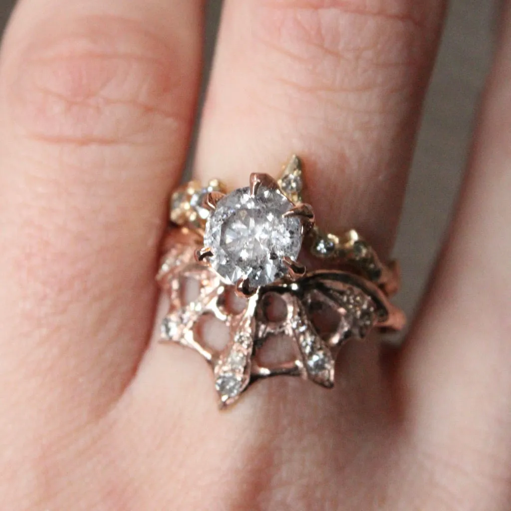 Diamond Web Ring In Rose Gold