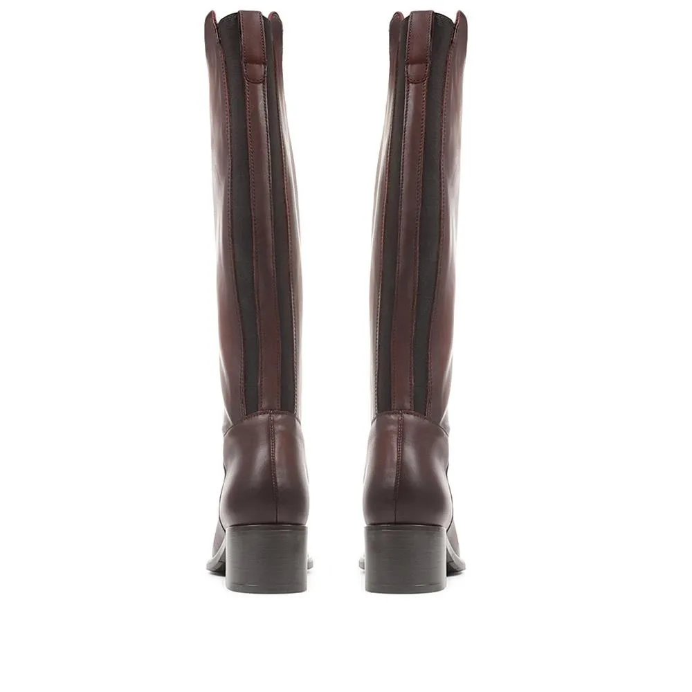 Donatella Knee High Leather Boots - DONATELLA / 322 367